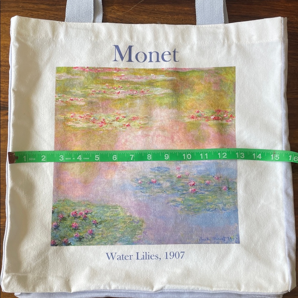 NWT NEW Water Lilies 1907 by MONET 100% Cotton Canvas Tote Bag - Picture 8 of 15